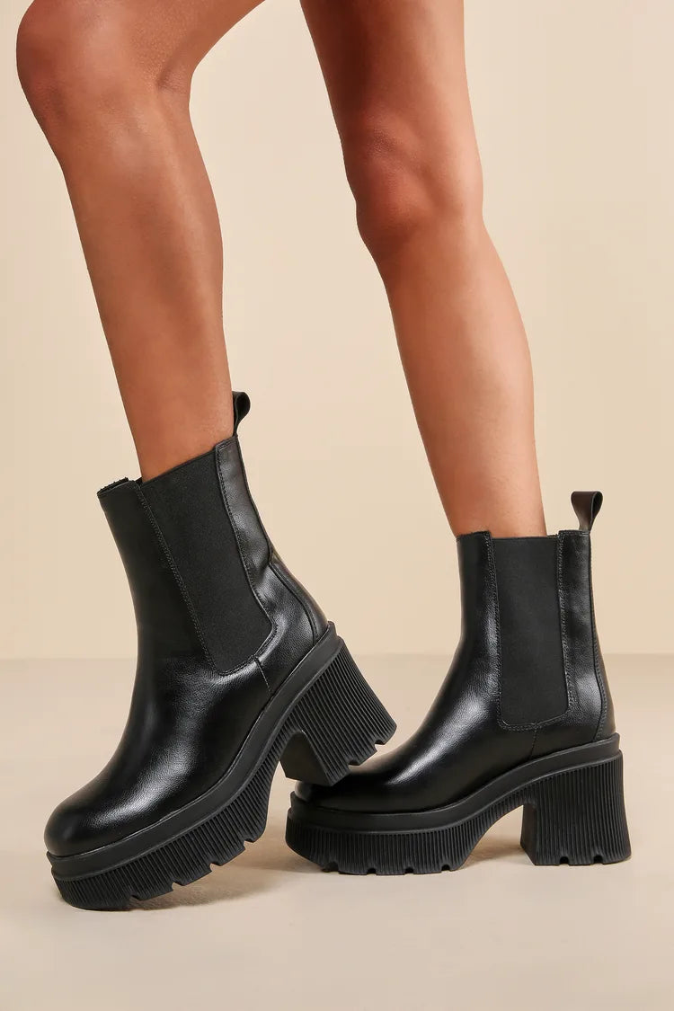 Chunky Lug-Sole Chelsea Boots